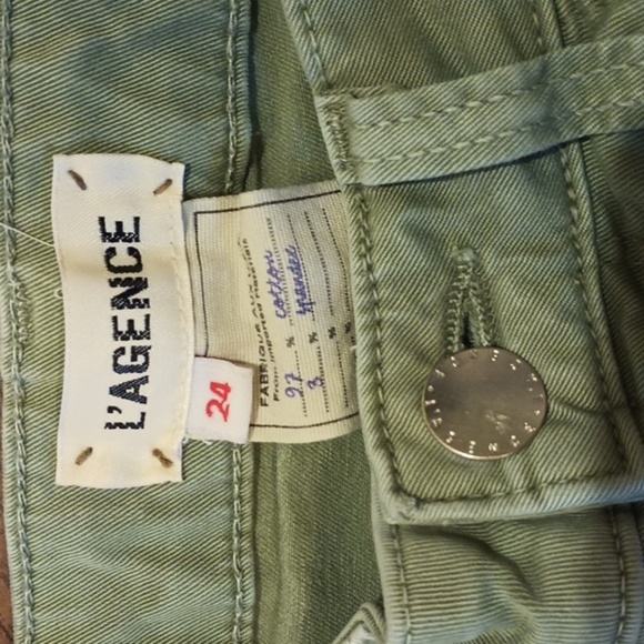 L'AGENCE Olive Green High Waisted Wide Leg Jeans A6 - Picture 3 of 5